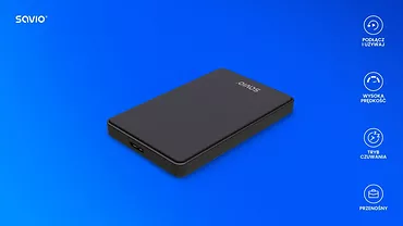 Savio Zewnętrzna obudowa na dysk HDD/SDD 2,5 cala, USB 3.0, AK-65