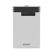 Savio Zewnętrzna obudowa na dysk HDD/SSD 2.5", USB 3.0, AK-66, transparentna