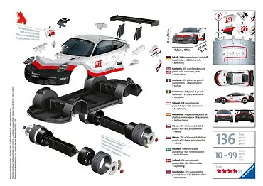 Ravensburger Polska Puzzle 108 elementów 3D Pojazdy Porsche 911 GT3 Cup