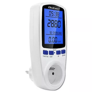 Qoltec Watomierz licznik zużycia energii PM0626 | 3680W | 16A | LCD