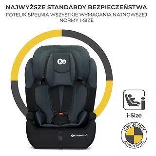 Kinderkraft Fotelik samochodowy COMFORT UP i-Size 76-150 cm BLACK 9-36kg