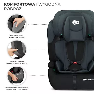 Kinderkraft Fotelik samochodowy COMFORT UP i-Size 76-150 cm BLACK 9-36kg