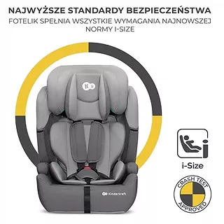 Kinderkraft Fotelik samochodowy COMFORT UP i-Size 76-150 cm GREY 9-36kg