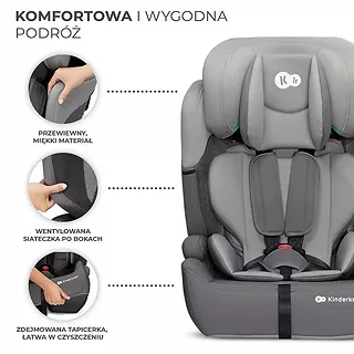 Kinderkraft Fotelik samochodowy COMFORT UP i-Size 76-150 cm GREY 9-36kg