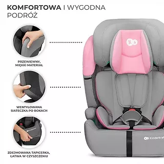Kinderkraft Fotelik samochodowy COMFORT UP i-Size 76-150 cm PINK 9-36kg
