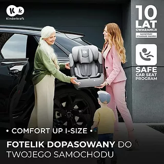 Kinderkraft Fotelik samochodowy COMFORT UP i-Size 76-150 cm PINK 9-36kg