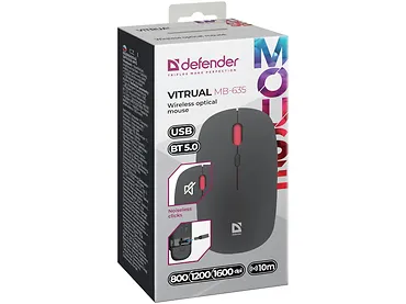 MYSZ DEFENDER VITRUAL MB-635 RF+BT SILENT 1600dpi 4P