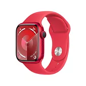Apple Watch Serie 9 GPS, 45mm Koperta z aluminium z edycji (PRODUCT)RED z paskiem sportowy z edycji (PRODUCT)RED - M/L
