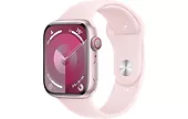 Apple Watch Series 9 GPS + Cellular, 45mm Koperta z aluminium w kolorze różowym z paskiem sportowy w kolorze jasnoróżowym - S/M