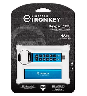 Kingston Pendrive 16GB IronKey Keypad 200 FIPS140-3 Lvl3 AES-256