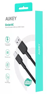 AUKEY CB-NAC2 nylonowy kabel USB C - USB A | 1.8m | 3A | 60W PD | 20V