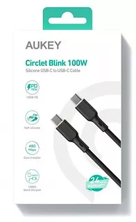 AUKEY CB-SCC102 silokonowy kabel USB C - USB C | 1.8m | 5A | 100WPD | 20V