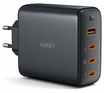 AUKEY PA-B7S Omnia II GaN ładowarka sieciowa 4xUSB (3xUSB C+1xUSBA) 100W PD3.0 PPS QC4.0+ FCP