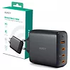 AUKEY PA-B7S Omnia II GaN ładowarka sieciowa 4xUSB (3xUSB C+1xUSBA) 100W PD3.0 PPS QC4.0+ FCP