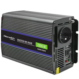 Qoltec Przetwornica napięcia Monolith 2000 MS Wave | 12V na 230V |      1000/2000W | USB