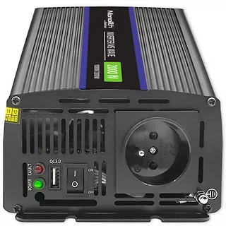 Qoltec Przetwornica napięcia Monolith 2000 MS Wave | 12V na 230V |      1000/2000W | USB