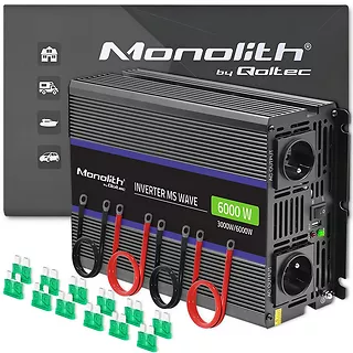 Qoltec Przetwornica napięcia Monolith 6000 MS Wave | 12V na 230V | 3000/6000W | USB