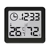 GreenBlue Termometr/higrometr z funkcją zegara GB384B Czarny