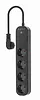 Gembird Inteligentna listwa Tuya 4xDE 2xUSB-A 1xUSB-C Czarna