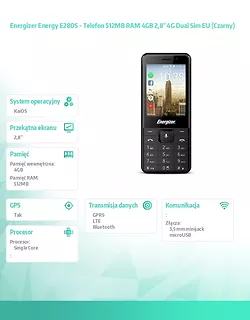 Energizer Telefon Energy E280S 512MB RAM 4GB Dual Sim