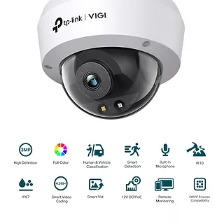 TP-LINK Kamera sieciowa VIGI C230(4mm) 3MP Full-Color Dome