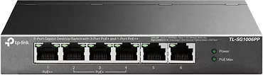 TP-LINK Przełącznik SG1006PP 6GE (3PoE+ 1PoE++)
