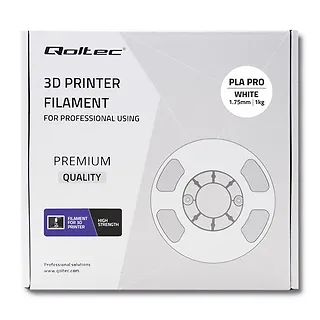 Qoltec Profesjonalny filament do druku 3D | PLA PRO | 1.75mm | 1kg | Biały