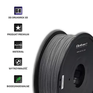 Qoltec Profesjonalny filament do druku 3D | PLA PRO | 1kg | 1.75mm | Szary