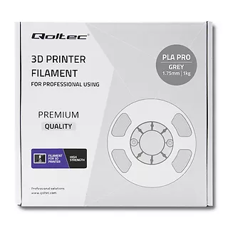 Qoltec Profesjonalny filament do druku 3D | PLA PRO | 1kg | 1.75mm | Szary