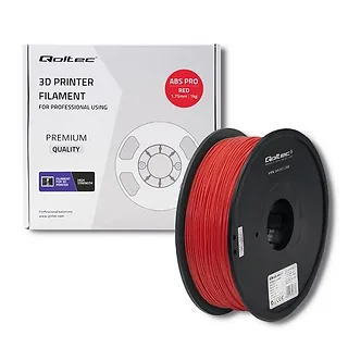 Qoltec Profesjonalny filament do druku 3D | ABS PRO | 1.75mm | 1kg | Czerwony