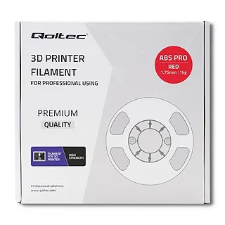 Qoltec Profesjonalny filament do druku 3D | ABS PRO | 1.75mm | 1kg | Czerwony