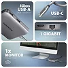 AXAGON HMC-5HL Wieloportowy hub 2x USB-A, 4K HDMI, GLAN, USB 3.2 Gen 1, PD 100W, 15cm USB-C kabel