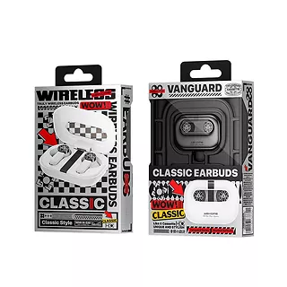 WEKOME Słuchawki bezprzewodowe + VA06 Vanguard Series - Bluetooth V5.2 TWS z etui ładującym Czarne