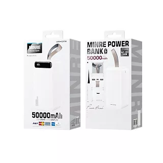 WEKOME Powerbank 50000 mAh Fast Charging 2x USB-A 10W Biały