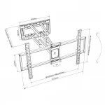 ART Uchwyt do TV LCD/LED 50-120" 150kg AR-91XXL reg.pion/poziom               90-935mm max VESA 900x600