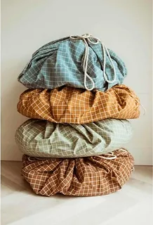 Play&GO Worek na zabawki Organic -  Grid, niebieski