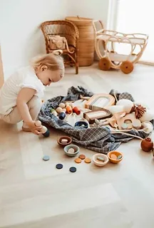 Play&GO Worek na zabawki Organic -  Grid, niebieski