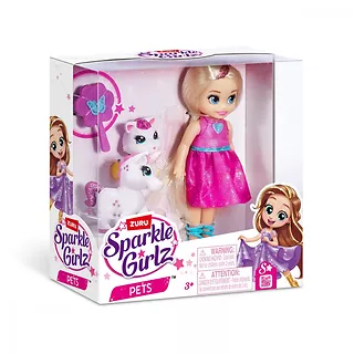 ZURU Sparkle Girlz Lalka Księżniczka 4,7 cala ze zwierzątkami