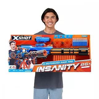 ZURU X-Shot Wyrzutnia Insanity Motorized Rage Fire 72 strzałki
