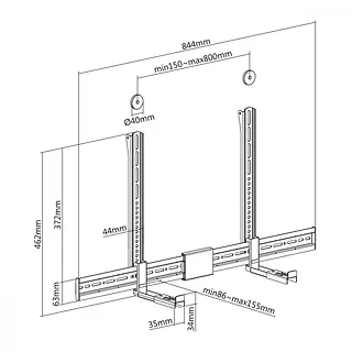 Maclean Uchwyt na soundbar regulowany MC-465