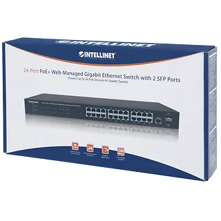 Przełącznik  Intellinet Gigabit 24x 10/100/1000 RJ45 POE+ 2x SFP MANAGED