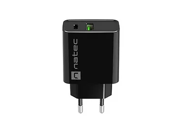 Natec Ładowarka sieciowa Ribera 1x USB-A + 1x USB-C 20W Czarna