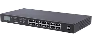 Intellinet Switch Gigabit 24x RJ45 PoE+, 2x SFP, wyświetlacz LCD