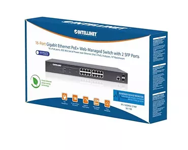 Intellinet Przełącznik Gigabit zarządzalny 16x RJ45 PoE+/2 sloty SFP