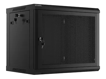 Lanberg Szafa wisząca 19 cali 9U 600x450 drzwi perforowane (flat pack) czarna