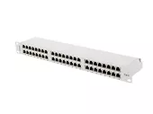 Lanberg Patch panel 48 portów 1U 19 cali kat.6 ftp ekranowany szary