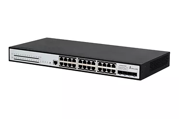 Extralink Przełącznik zarządzalny PoE Chiron Pro 24xRJ45 1000mb/s PoE, 4xSFP+  L3, 370W