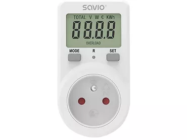 Watomierz Licznik energii z wyświetlaczem LCD SAVIO AE-02