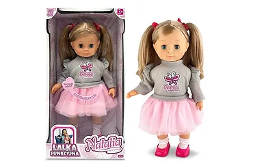 Artyk Lalka Natalia w szarym sweterku, m&oacute;wi po polsku, 39 cm