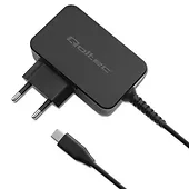 Qoltec Ładowarka GaN Power Pro | 1xUSB-C | 45W | 5-20V | 2.25-3A |      Czarna